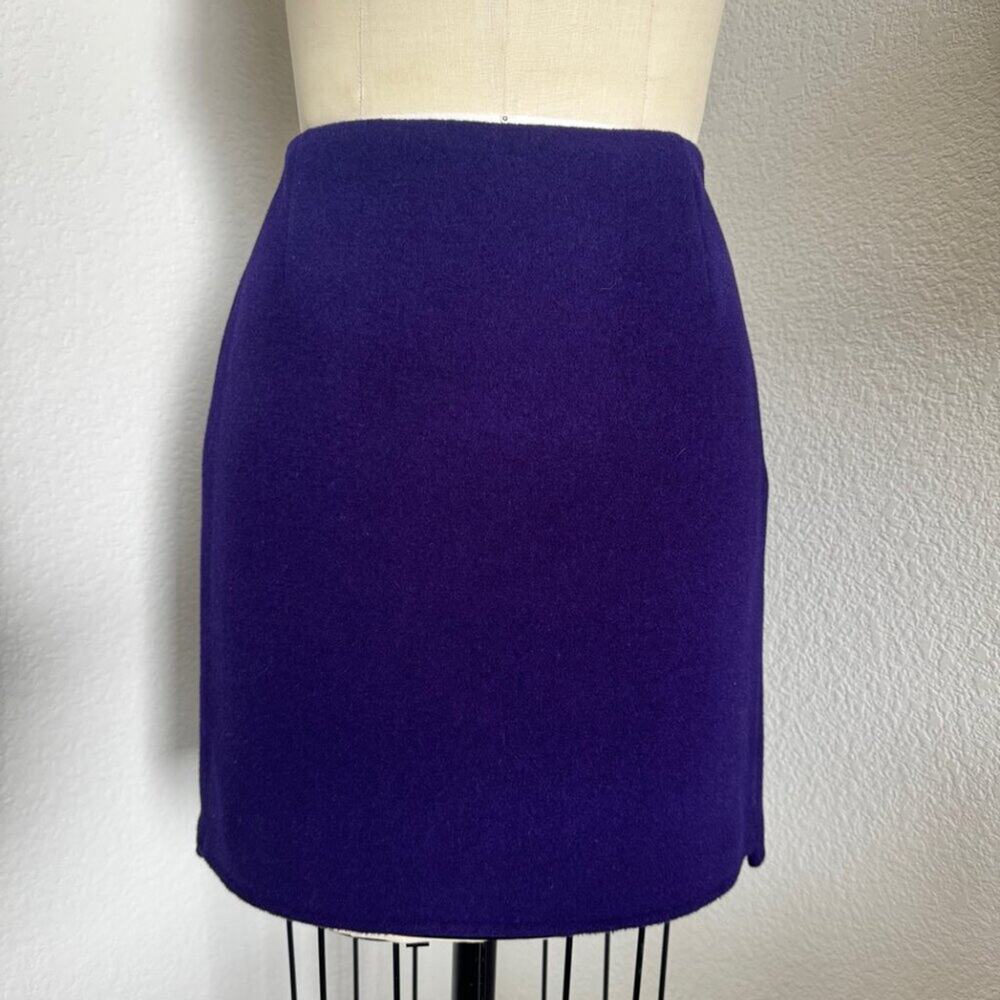 Elie Tahari | Purple Wool Hi-Lo Mini Skirt Size 6